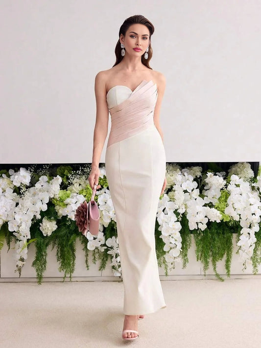 Soiréza COLORBLOCK BIAS CUT TUBE DRESS