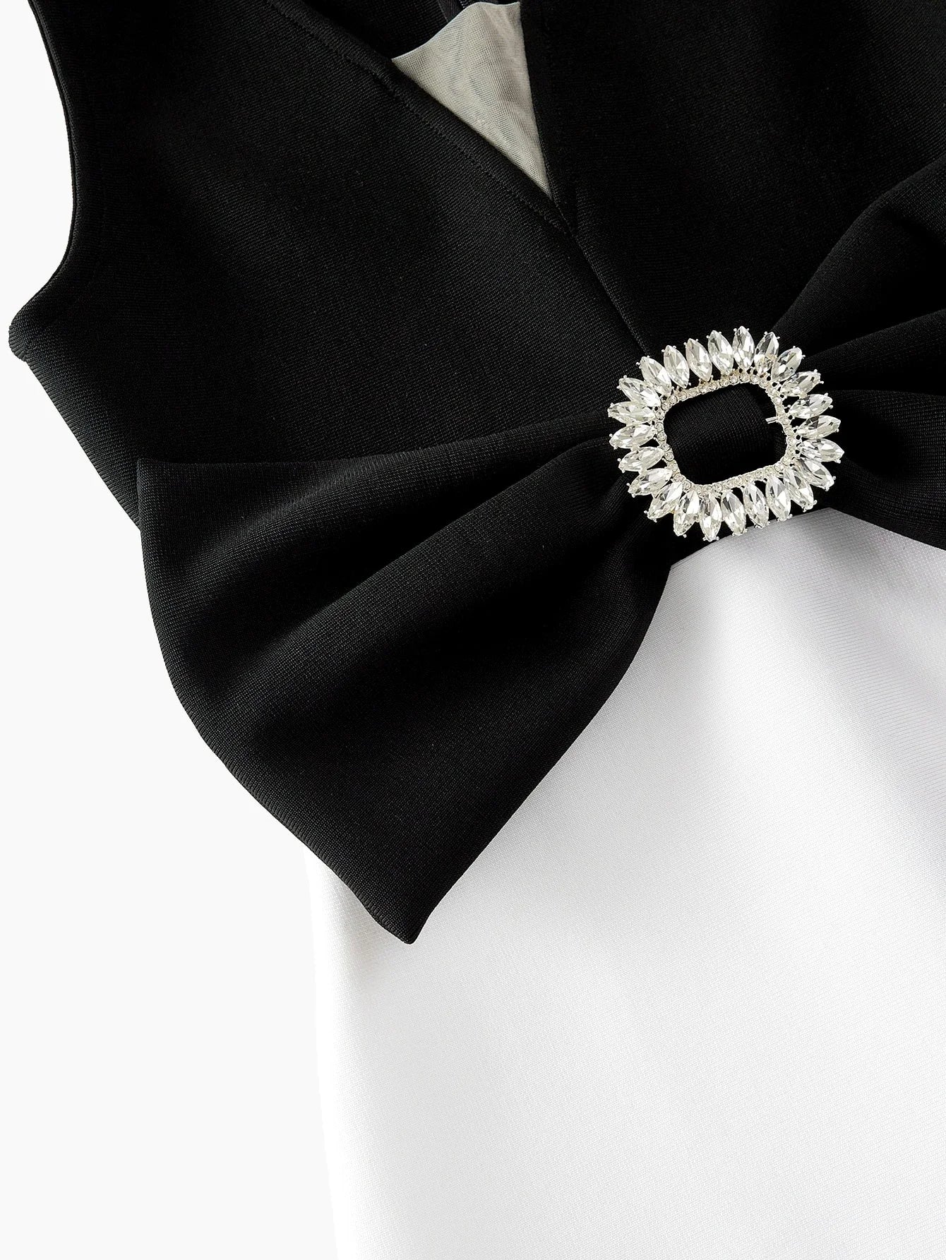 Soiréza COLORBLOCK BOW DECOR SPLIT DRESS