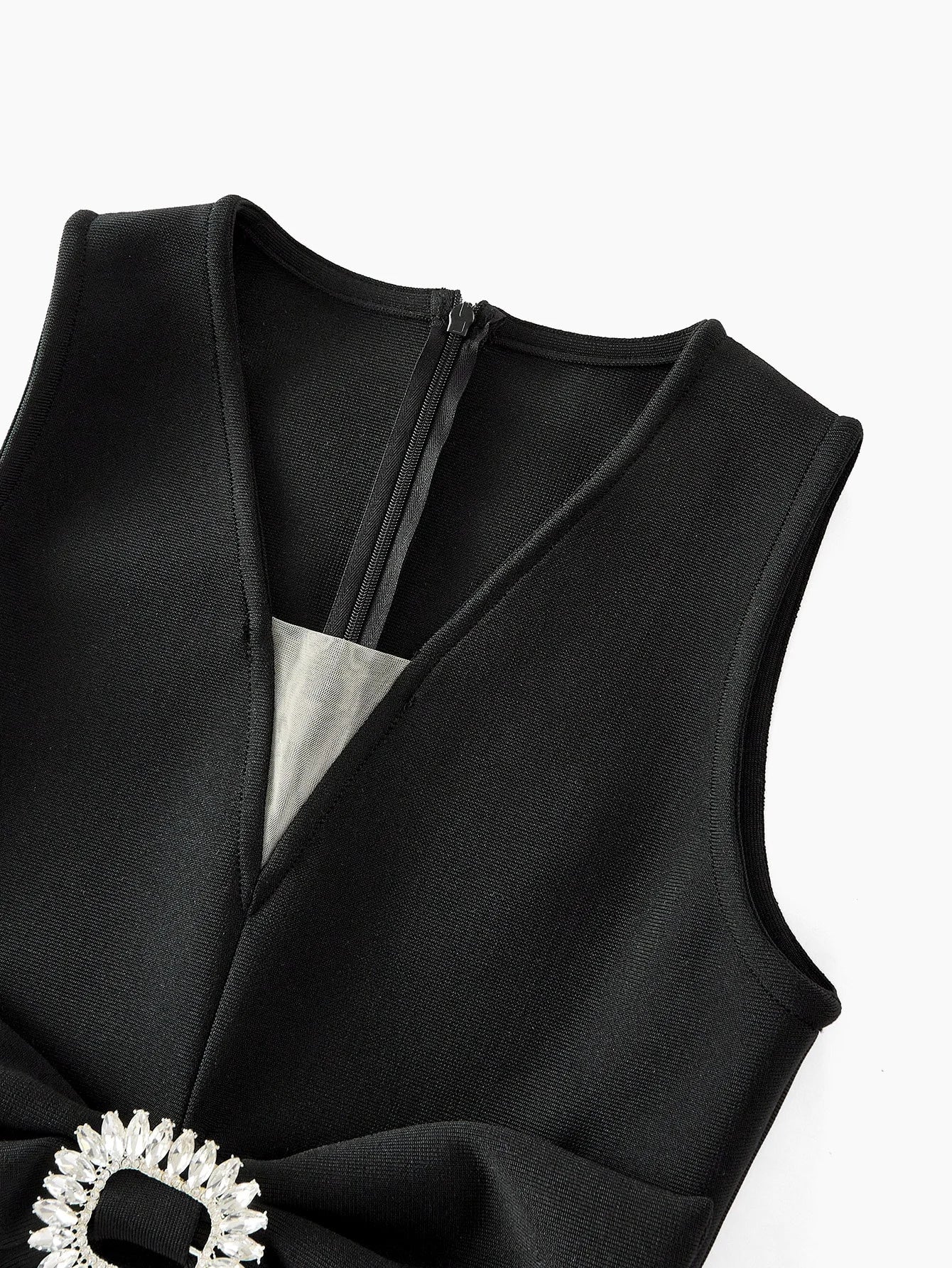 Soiréza COLORBLOCK BOW DECOR SPLIT DRESS