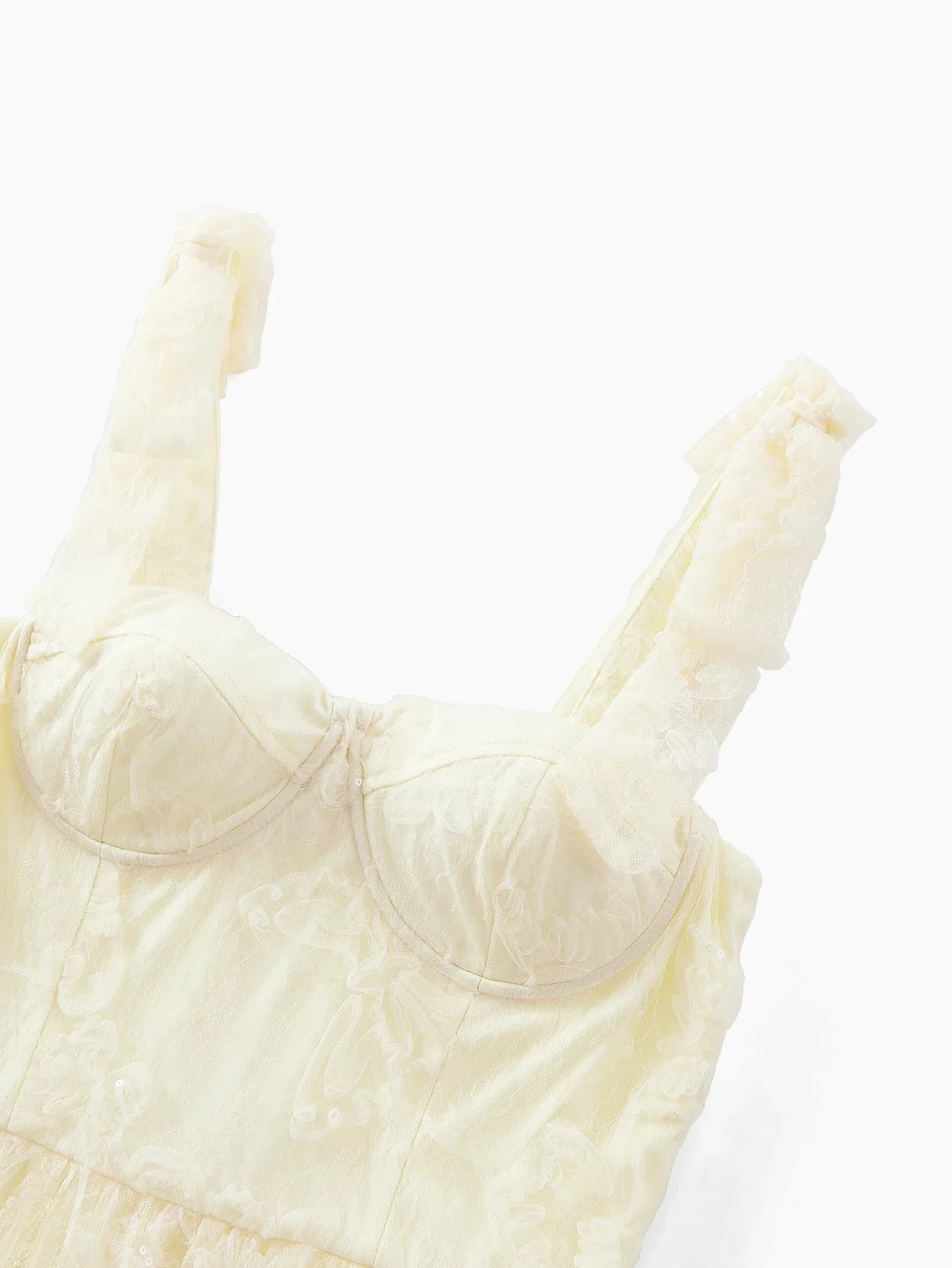 Soiréza CONTRAST MESH EMBROIDERY COCKTAIL DRESS