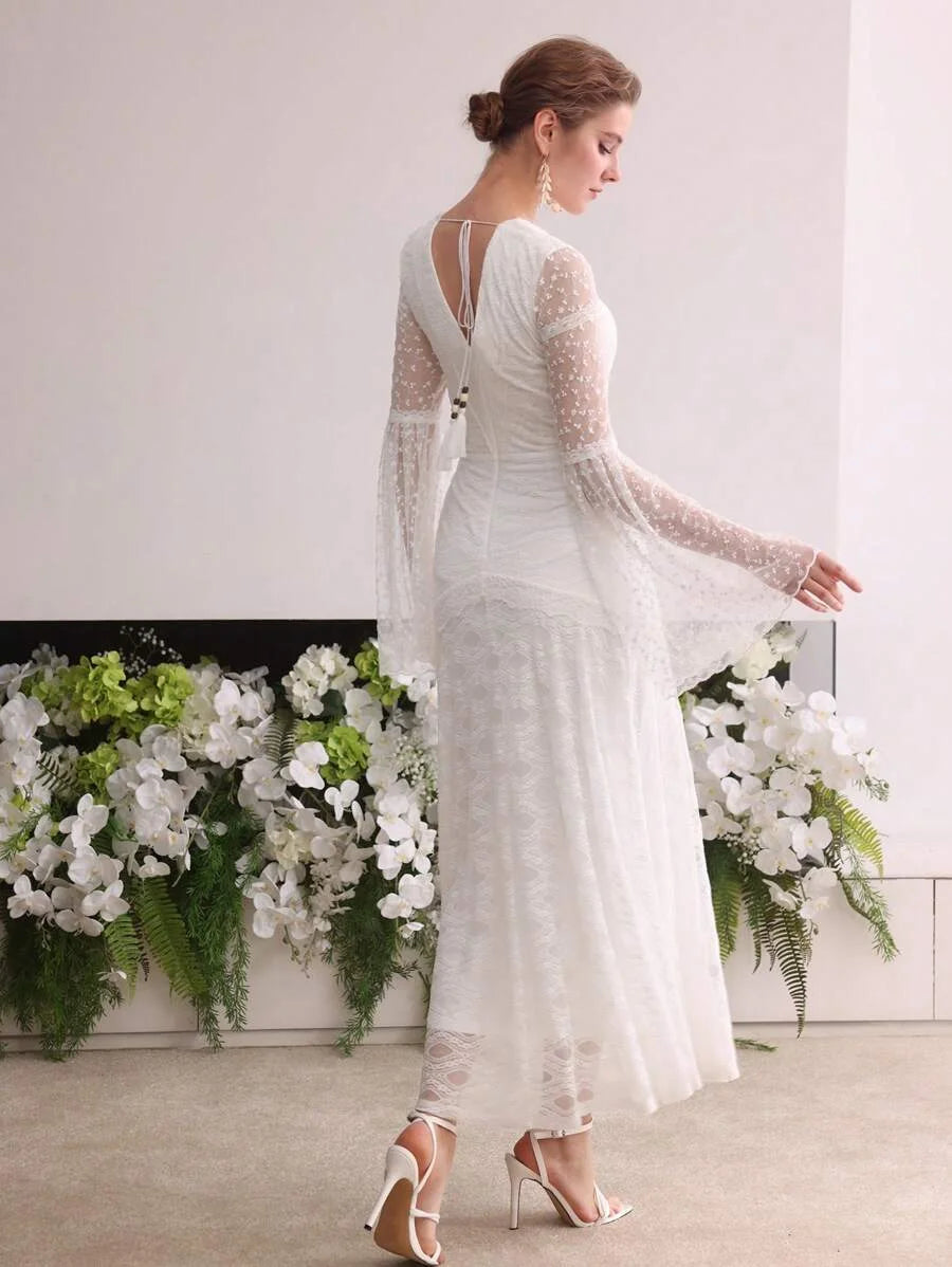 Soiréza CONTRAST MESH SHEER COCKTAIL DRESS