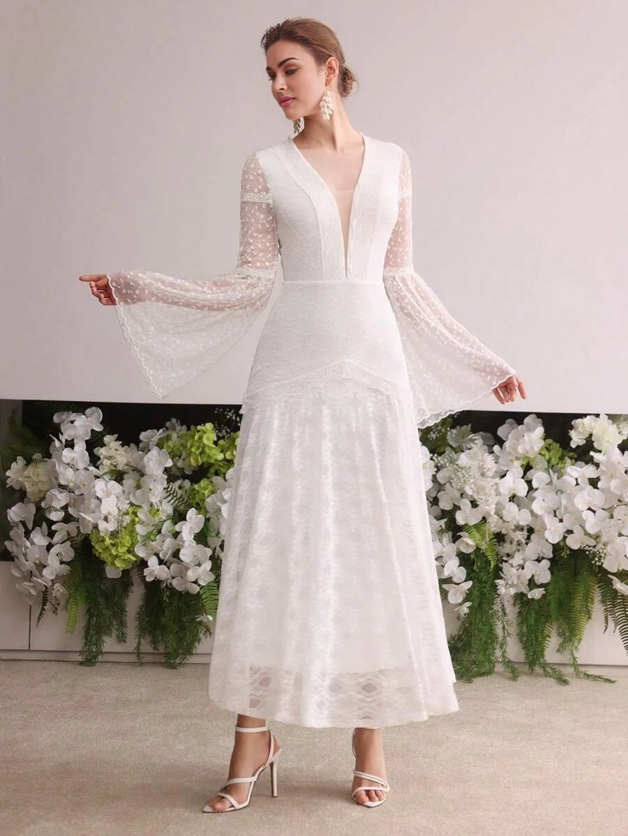 Soiréza CONTRAST MESH SHEER COCKTAIL DRESS