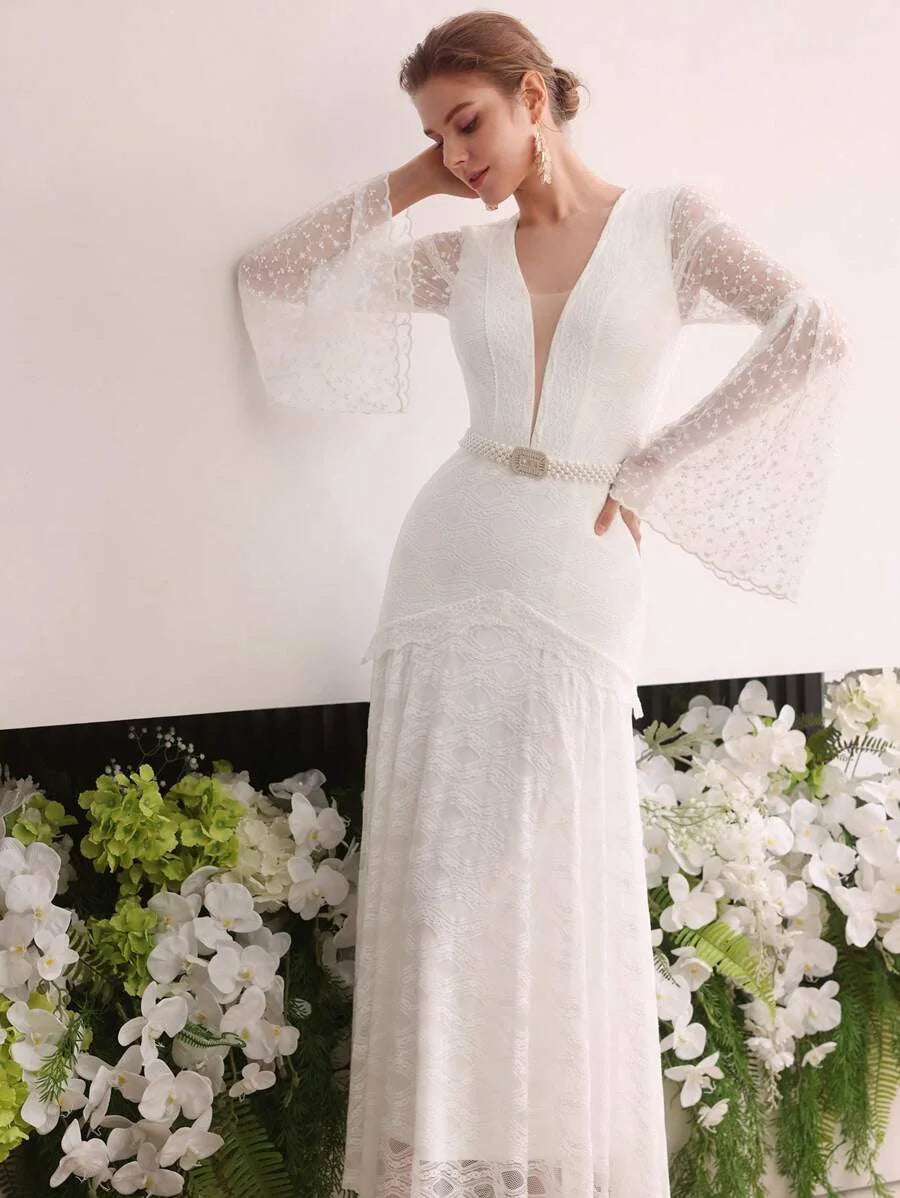 Soiréza CONTRAST MESH SHEER COCKTAIL DRESS