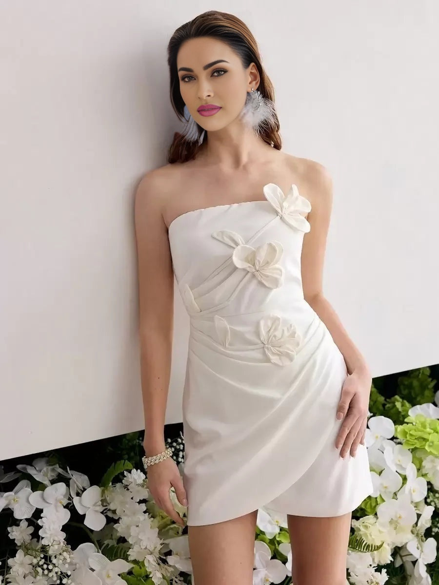 Soiréza FLORAL PATCHED TUBE COCKTAIL DRESS