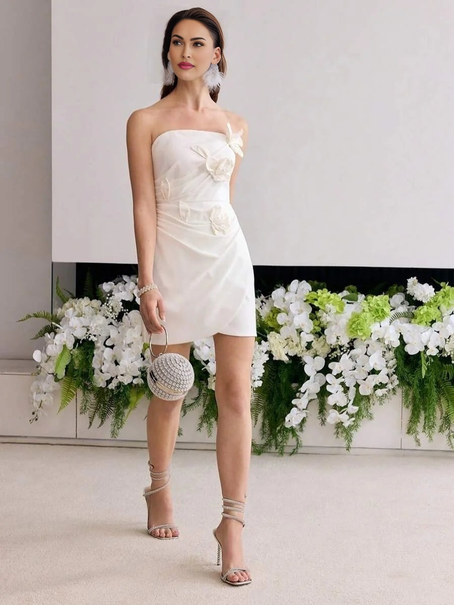 Soiréza FLORAL PATCHED TUBE COCKTAIL DRESS