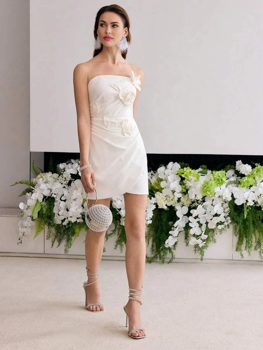 Soiréza FLORAL PATCHED TUBE COCKTAIL DRESS