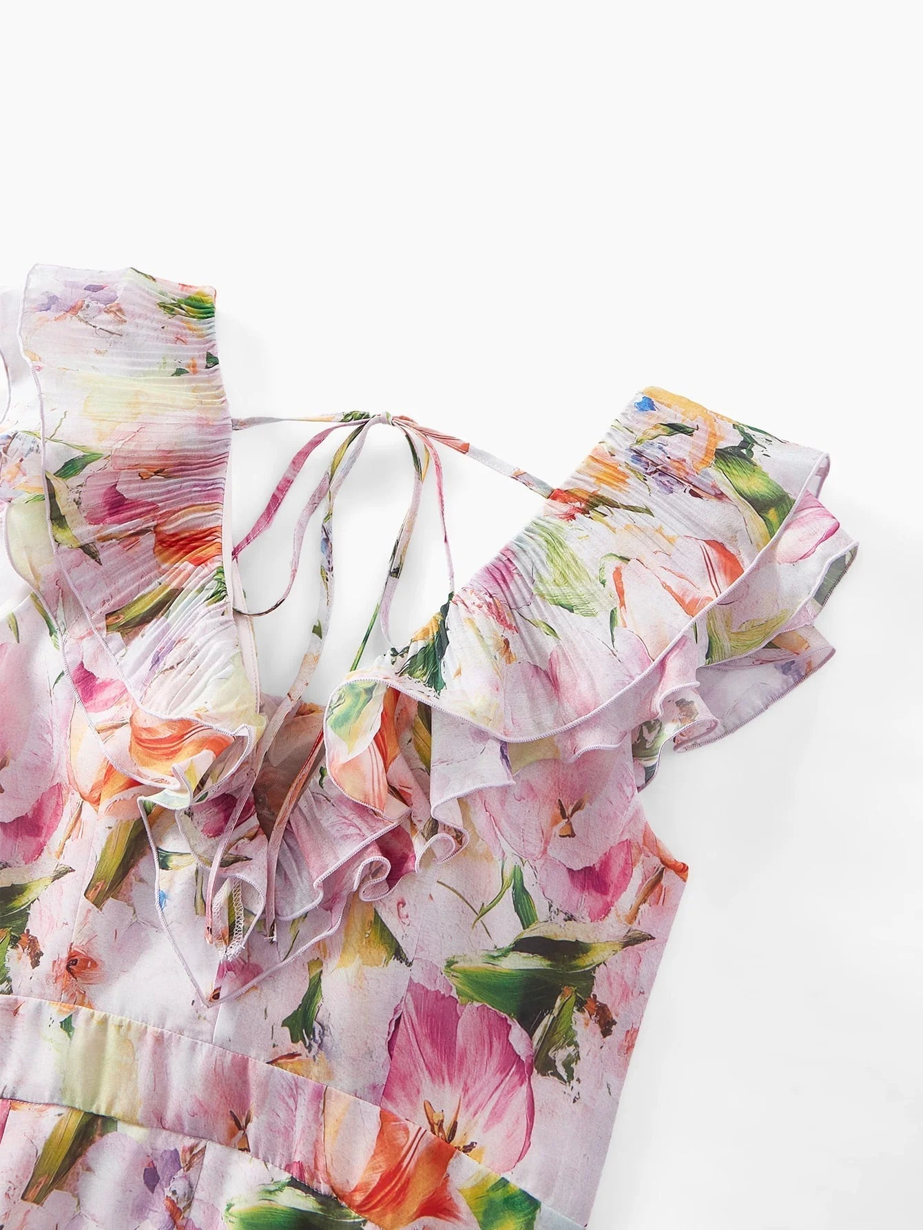 Soiréza FLORAL PRINT RUFFLE COCKTAIL DRESS