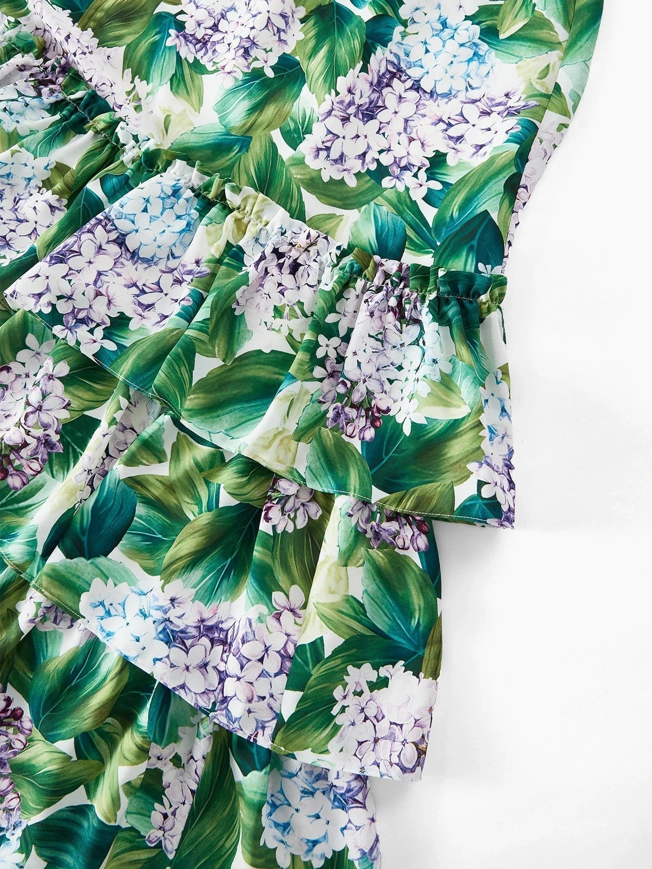Soiréza FLORAL PRINT RUFFLE HEM COCKTAIL DRESS