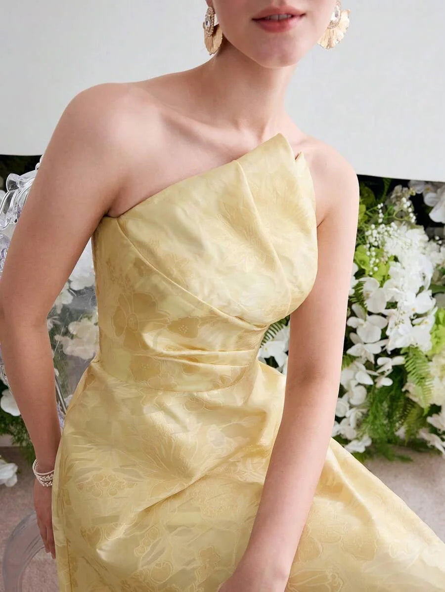 Soiréza FLORAL PRINT STRAPLESS COCKTAIL DRESS