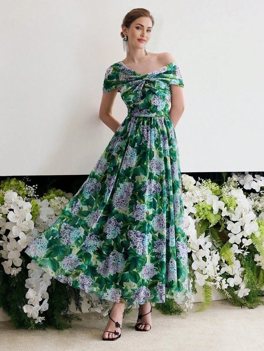 Soiréza FLORAL PRINT TWIST COCKTAIL DRESS