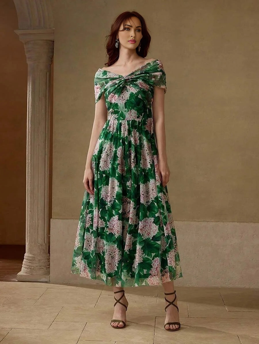 Soiréza FLORAL PRINT TWIST COCKTAIL DRESS