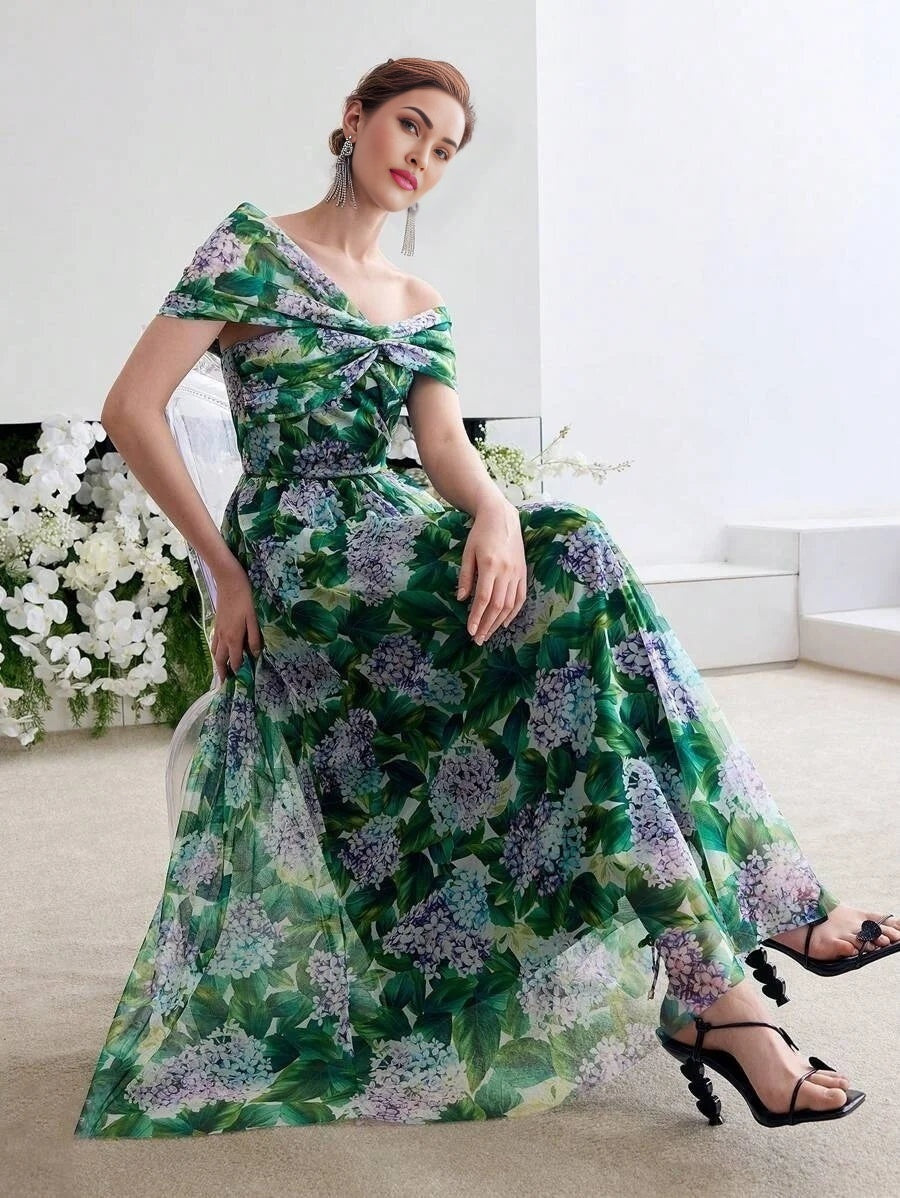 Soiréza FLORAL PRINT TWIST COCKTAIL DRESS