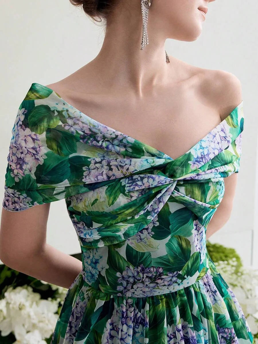 Soiréza FLORAL PRINT TWIST COCKTAIL DRESS