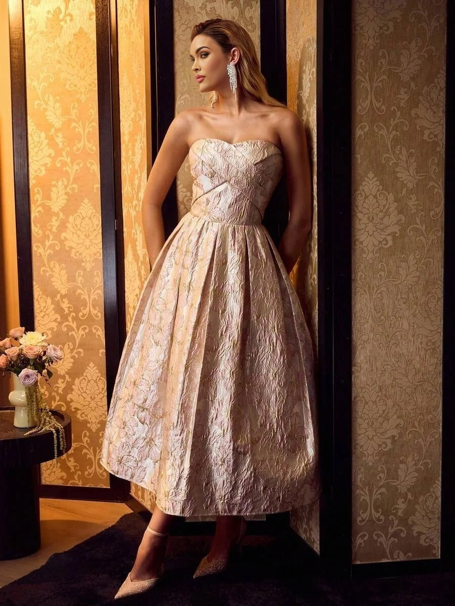 Soiréza FLORAL PRINT ZIPPER COCKTAIL DRESS