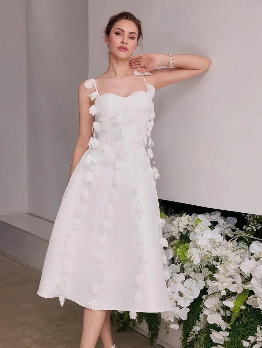 Soiréza FLOWER APPLIQUES CAMI COCKTAIL DRESS