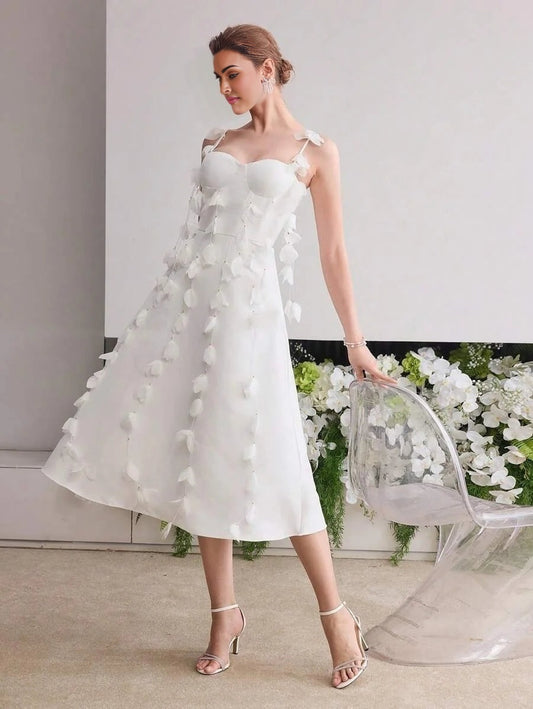 Soiréza FLOWER APPLIQUES CAMI COCKTAIL DRESS