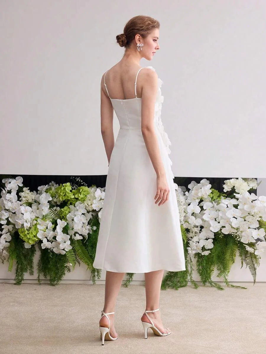 Soiréza FLOWER APPLIQUES CAMI COCKTAIL DRESS