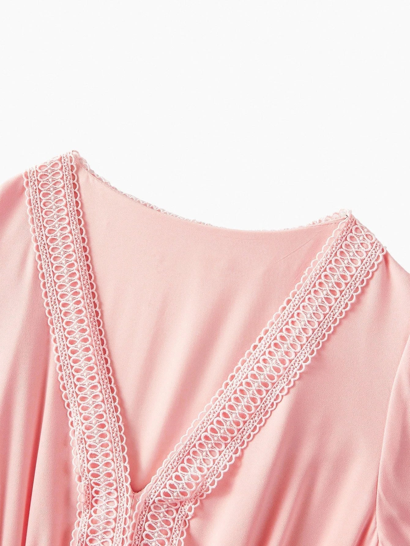 Soiréza FLOWY LANTERN SLEEVE LONG DRESS WITH WATERSOLUBLE LACE