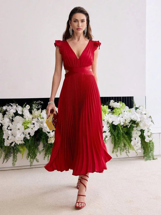 Soiréza HOLLOW OUT PLEATED DRESS