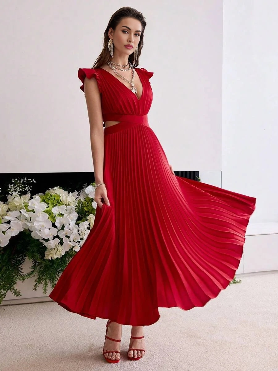 Soiréza HOLLOW OUT PLEATED DRESS