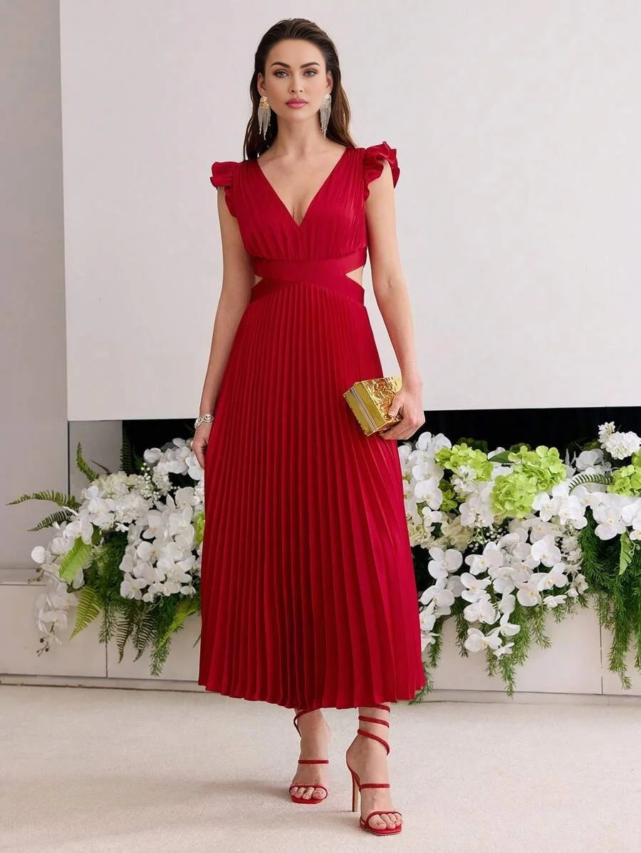 Soiréza HOLLOW OUT PLEATED DRESS