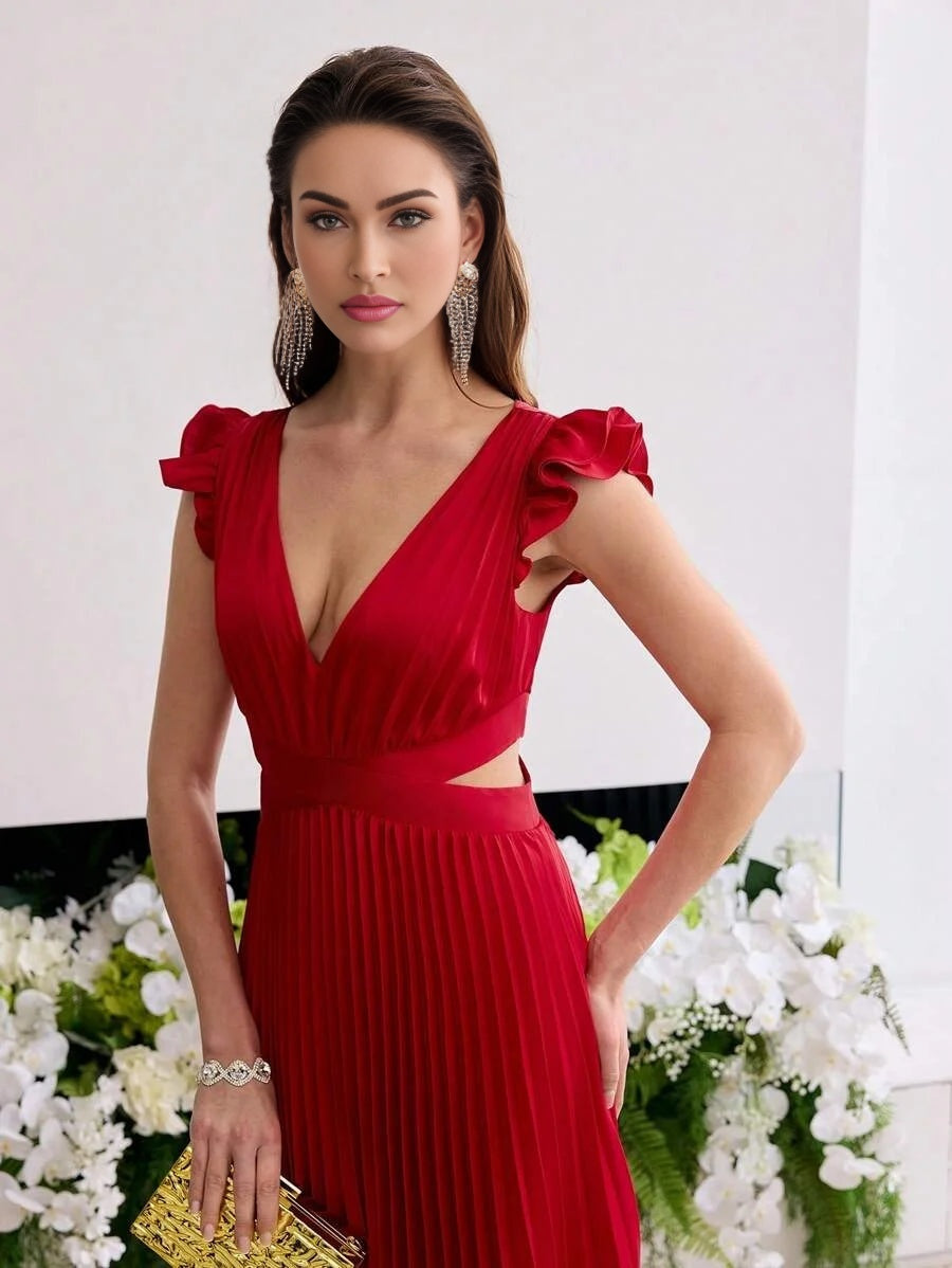 Soiréza HOLLOW OUT PLEATED DRESS