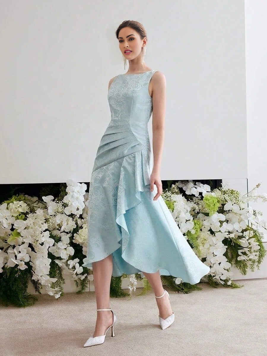 Soiréza JACQUARD ASYMMETRICAL HEM COCKTAIL DRESS