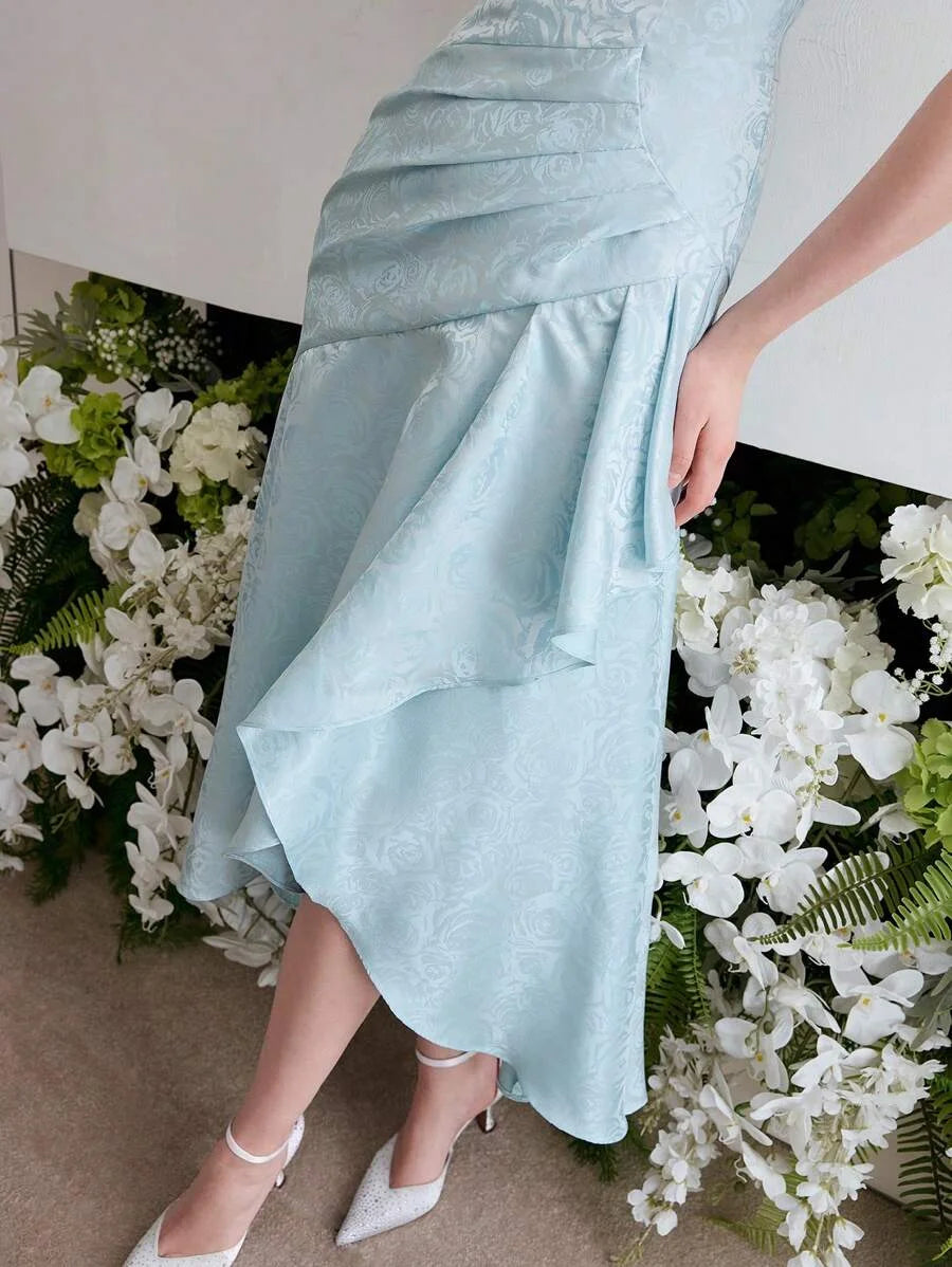 Soiréza JACQUARD ASYMMETRICAL HEM COCKTAIL DRESS