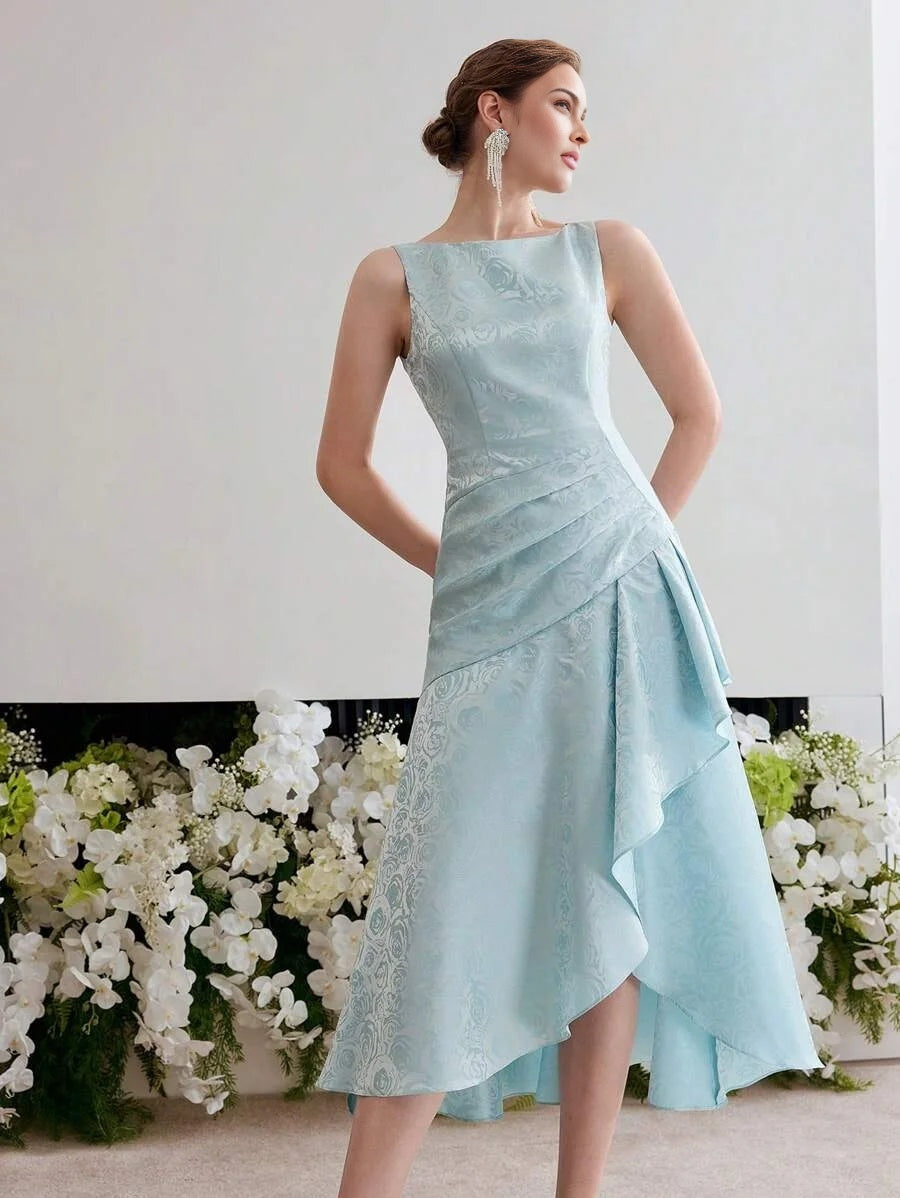 Soiréza JACQUARD ASYMMETRICAL HEM COCKTAIL DRESS