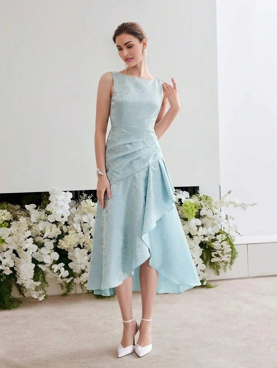 Soiréza JACQUARD ASYMMETRICAL HEM COCKTAIL DRESS