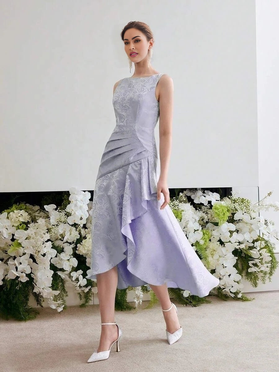 Soiréza JACQUARD ASYMMETRICAL HEM COCKTAIL DRESS