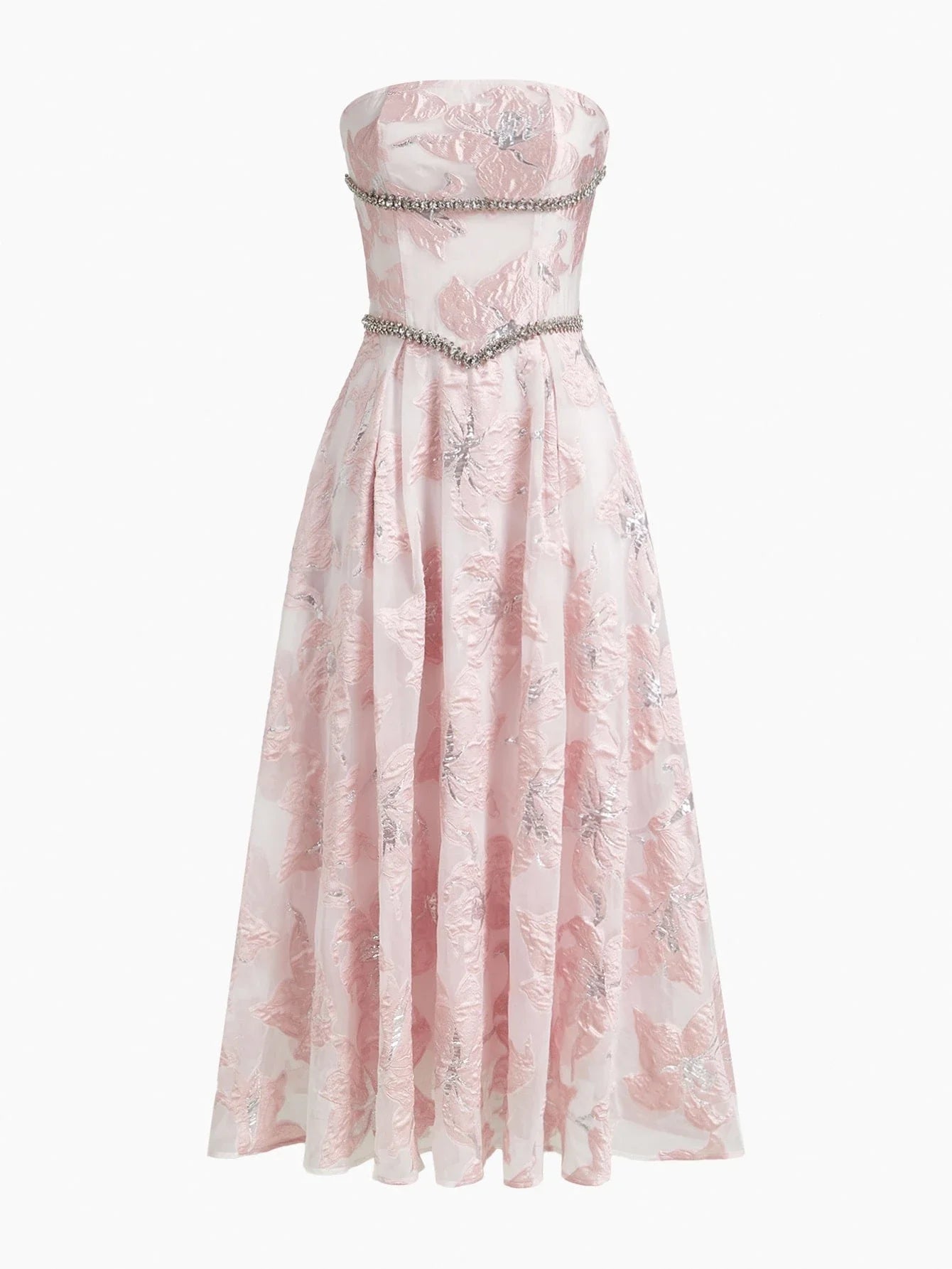 Soiréza JACQUARD RHINESTONE CHAIN DETAIL TUBE COCKTAIL DRESS