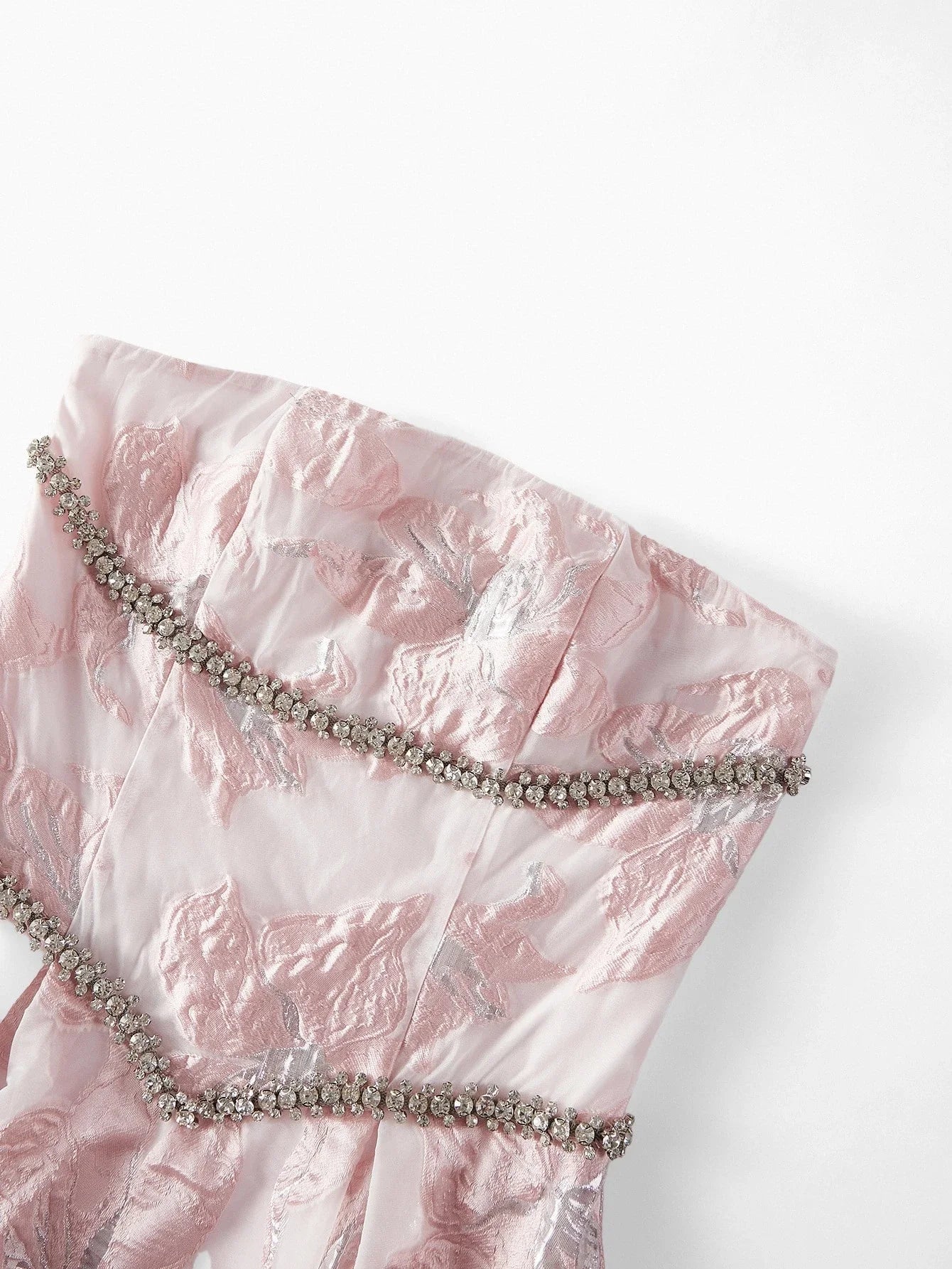 Soiréza JACQUARD RHINESTONE CHAIN DETAIL TUBE COCKTAIL DRESS