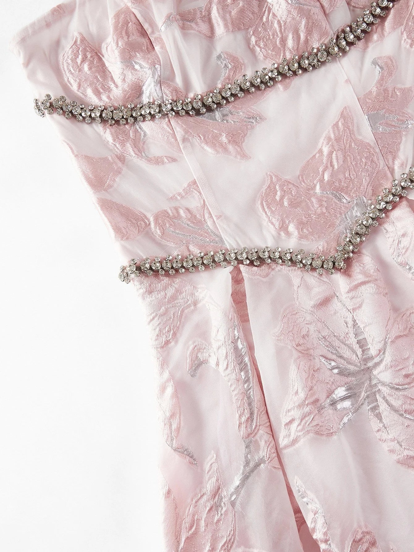 Soiréza JACQUARD RHINESTONE CHAIN DETAIL TUBE COCKTAIL DRESS