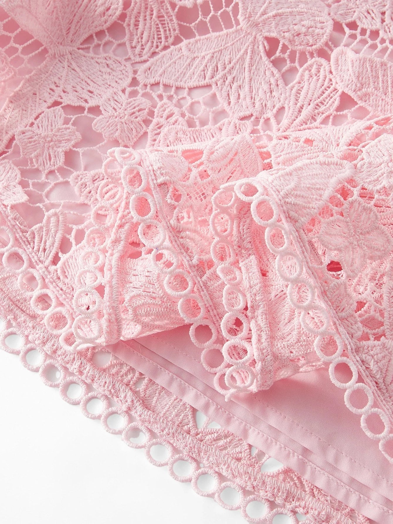 Soiréza LACE RUFFLE TRIM COCKTAIL DRESS