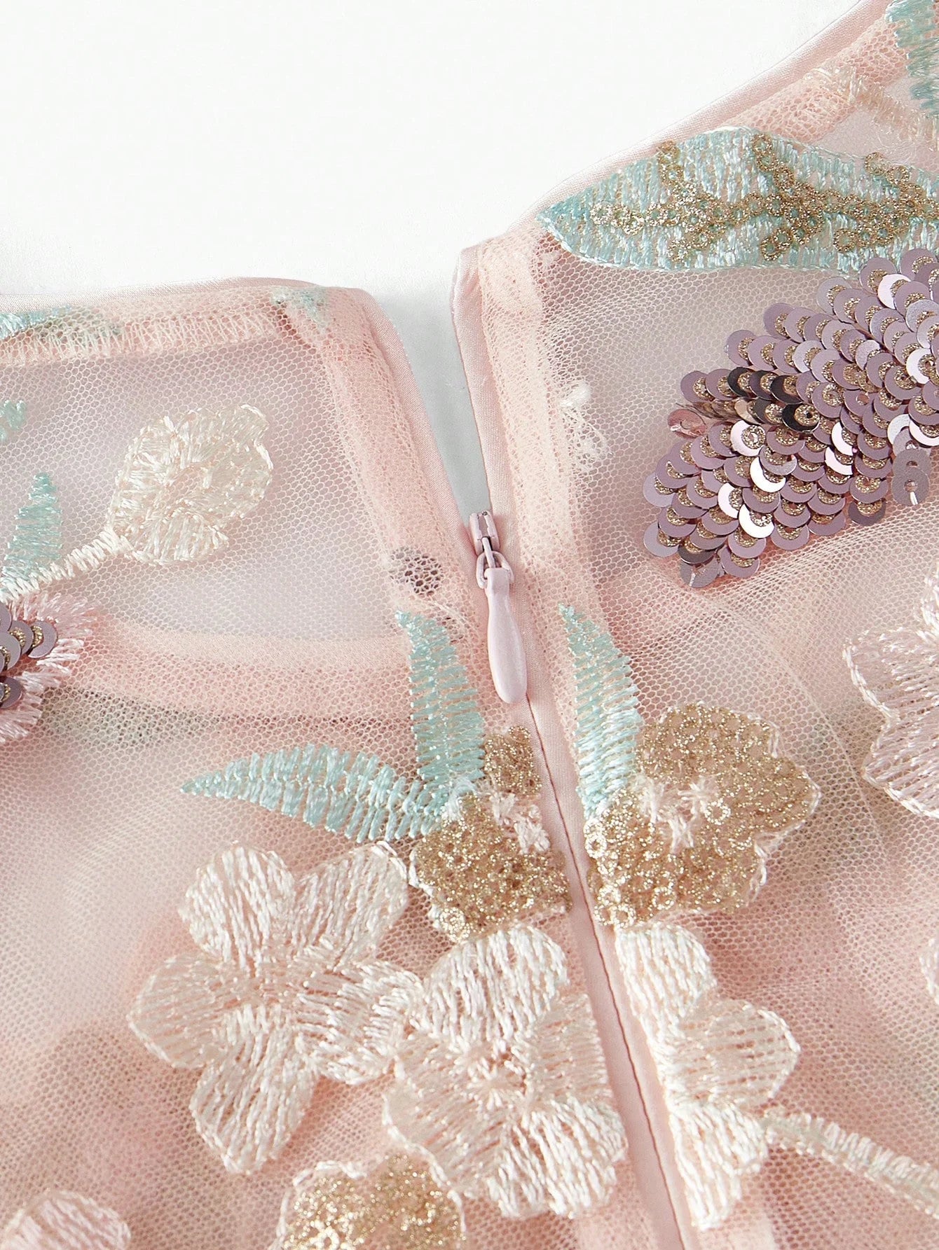 Soiréza MESH FLORAL EMBROIDERED ALINE COCKTAIL DRESS