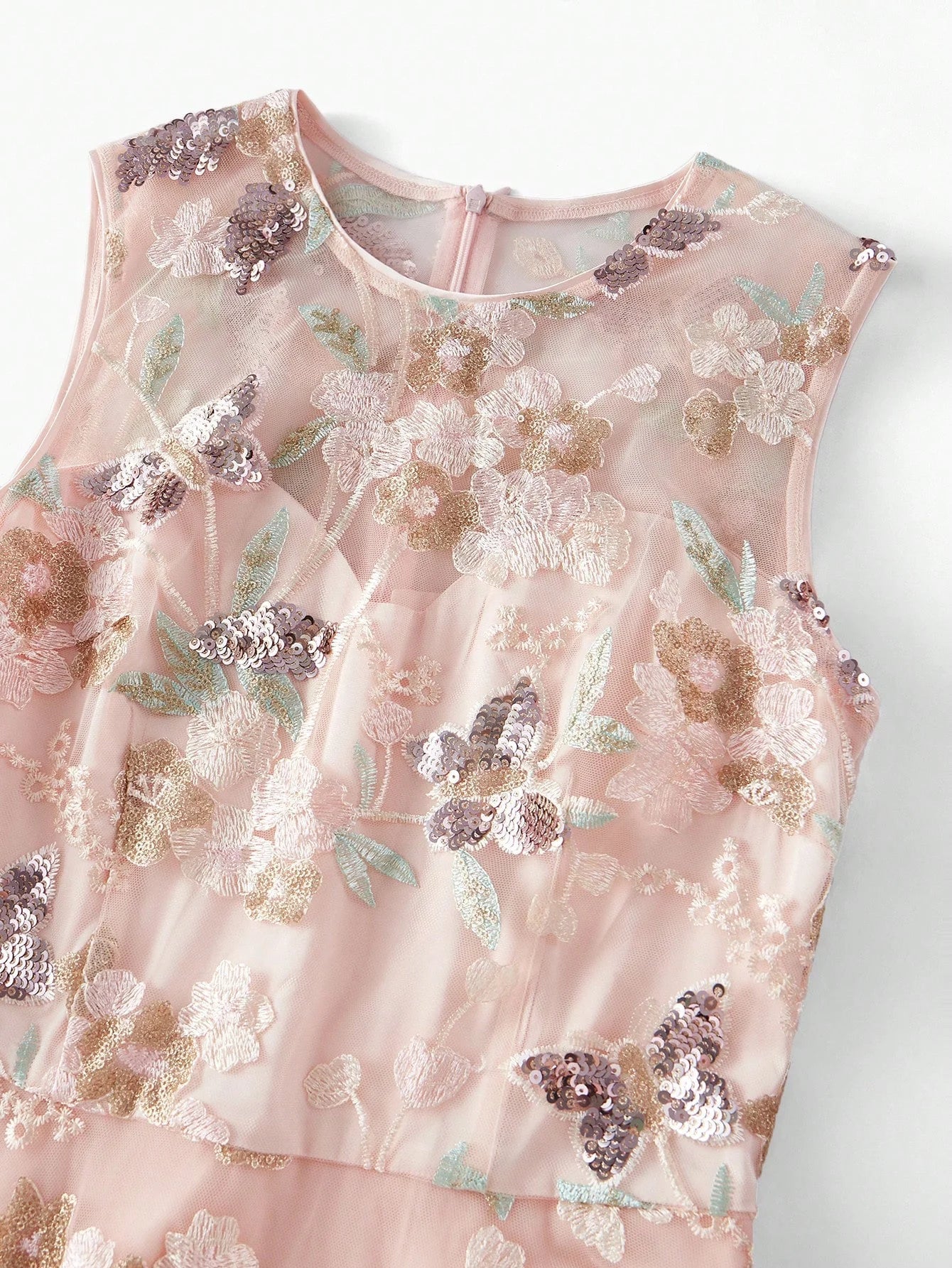 Soiréza MESH FLORAL EMBROIDERED ALINE COCKTAIL DRESS