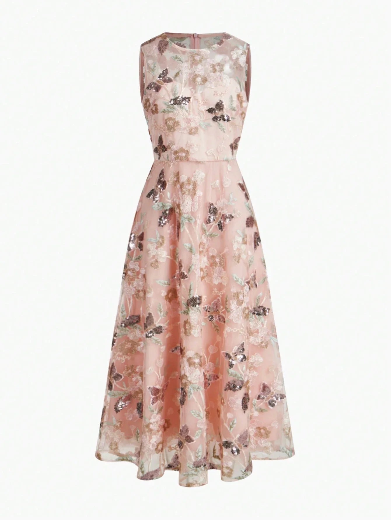 Soiréza MESH FLORAL EMBROIDERED ALINE COCKTAIL DRESS
