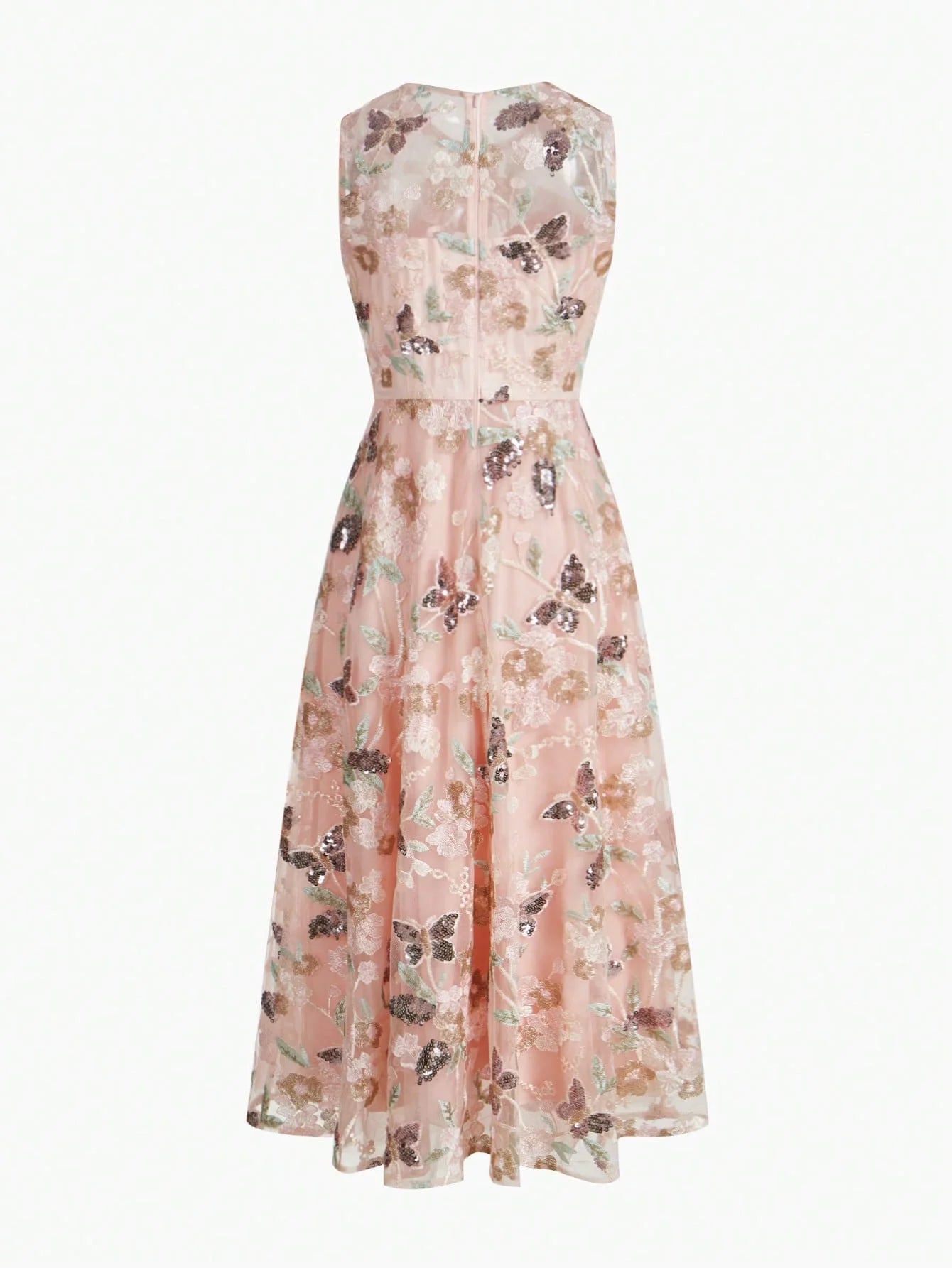Soiréza MESH FLORAL EMBROIDERED ALINE COCKTAIL DRESS