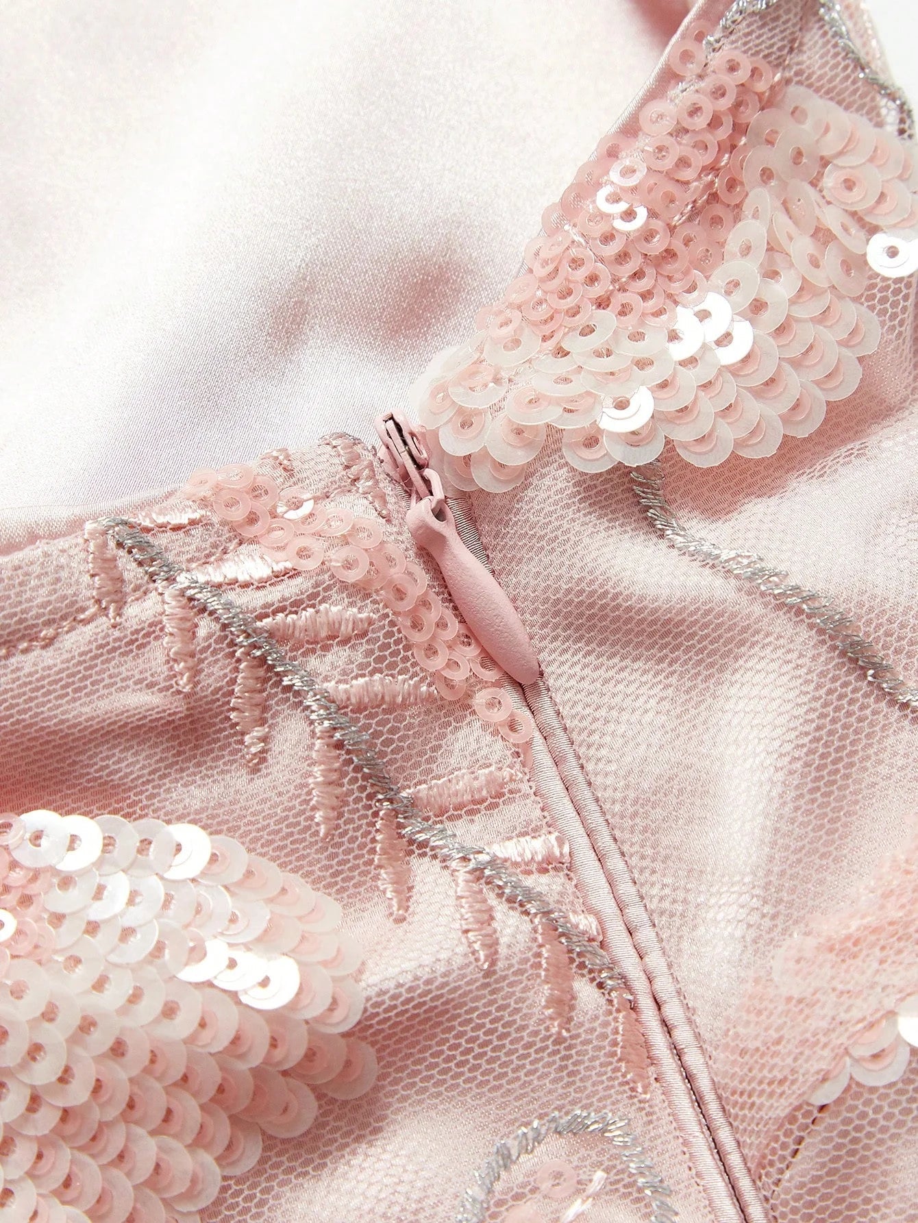 Soiréza MESH SEQUIN EMBROIDERED SLIP PARTY DRESS