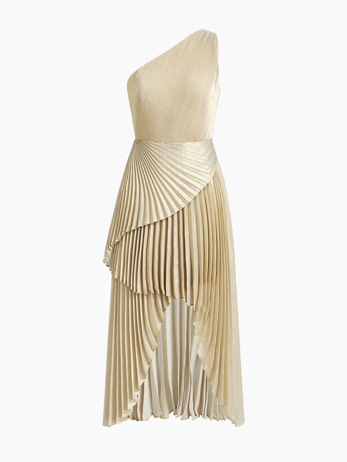 Soiréza ONE SHOULDER PLEATED ASYMMETRICAL HEM COCKTAIL DRESS