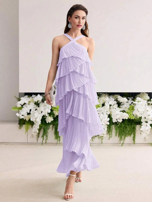 Soiréza PLEATED TIERED LAYER DRESS