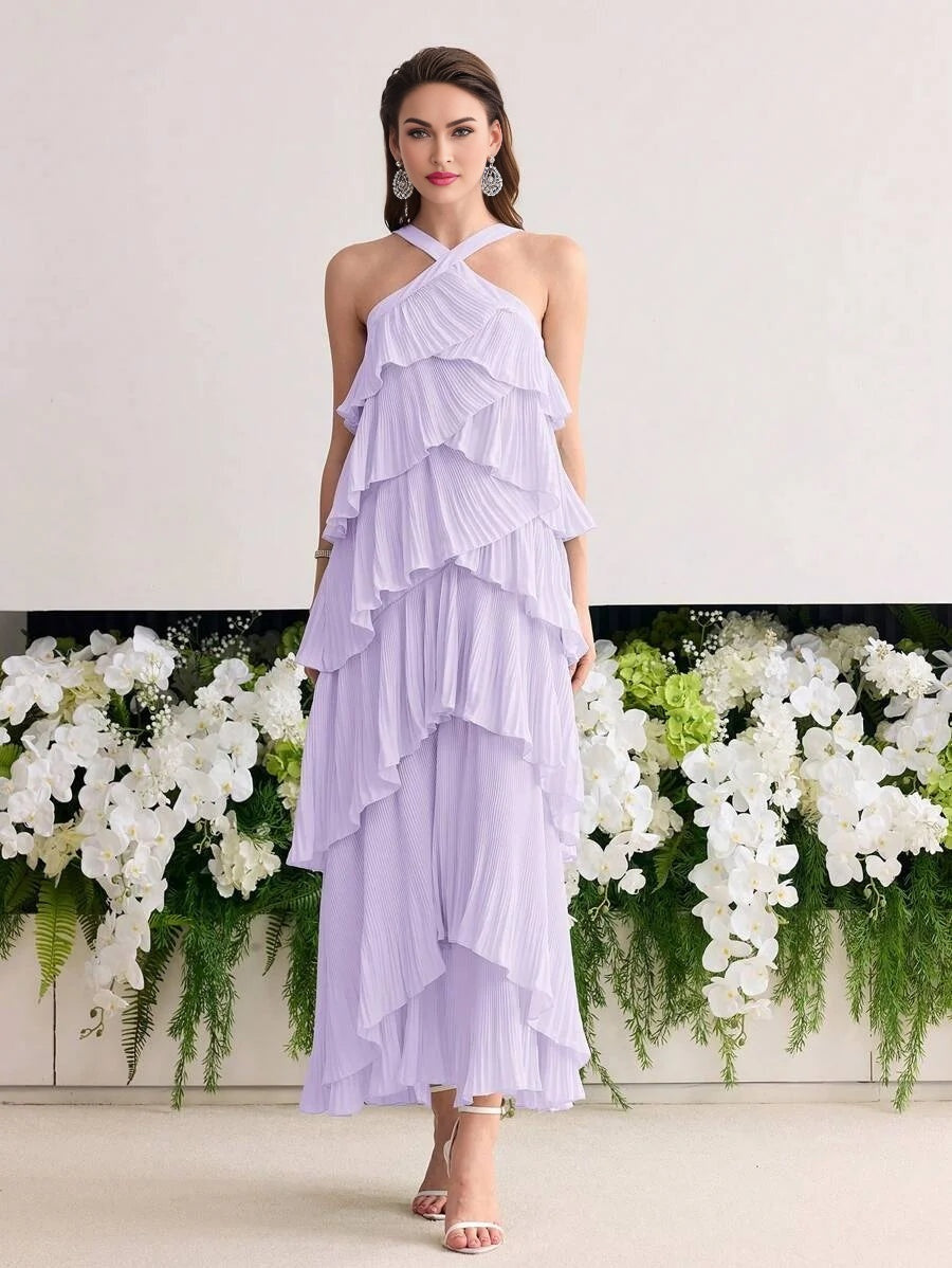 Soiréza PLEATED TIERED LAYER DRESS