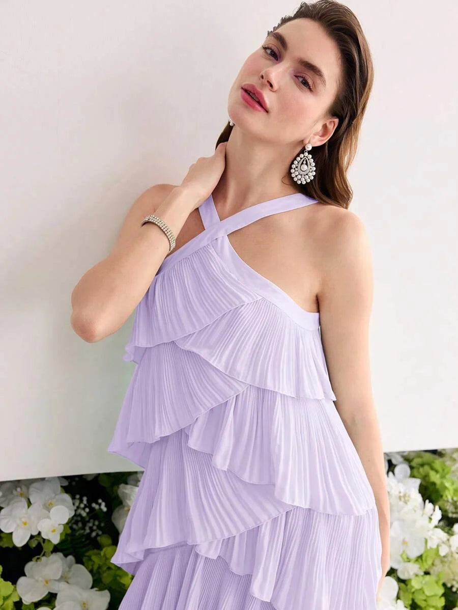 Soiréza PLEATED TIERED LAYER DRESS