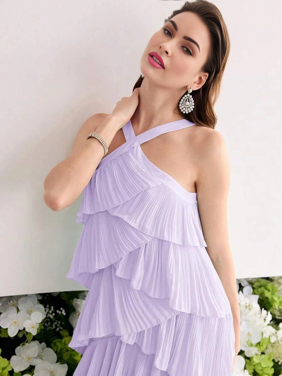 Soiréza PLEATED TIERED LAYER DRESS