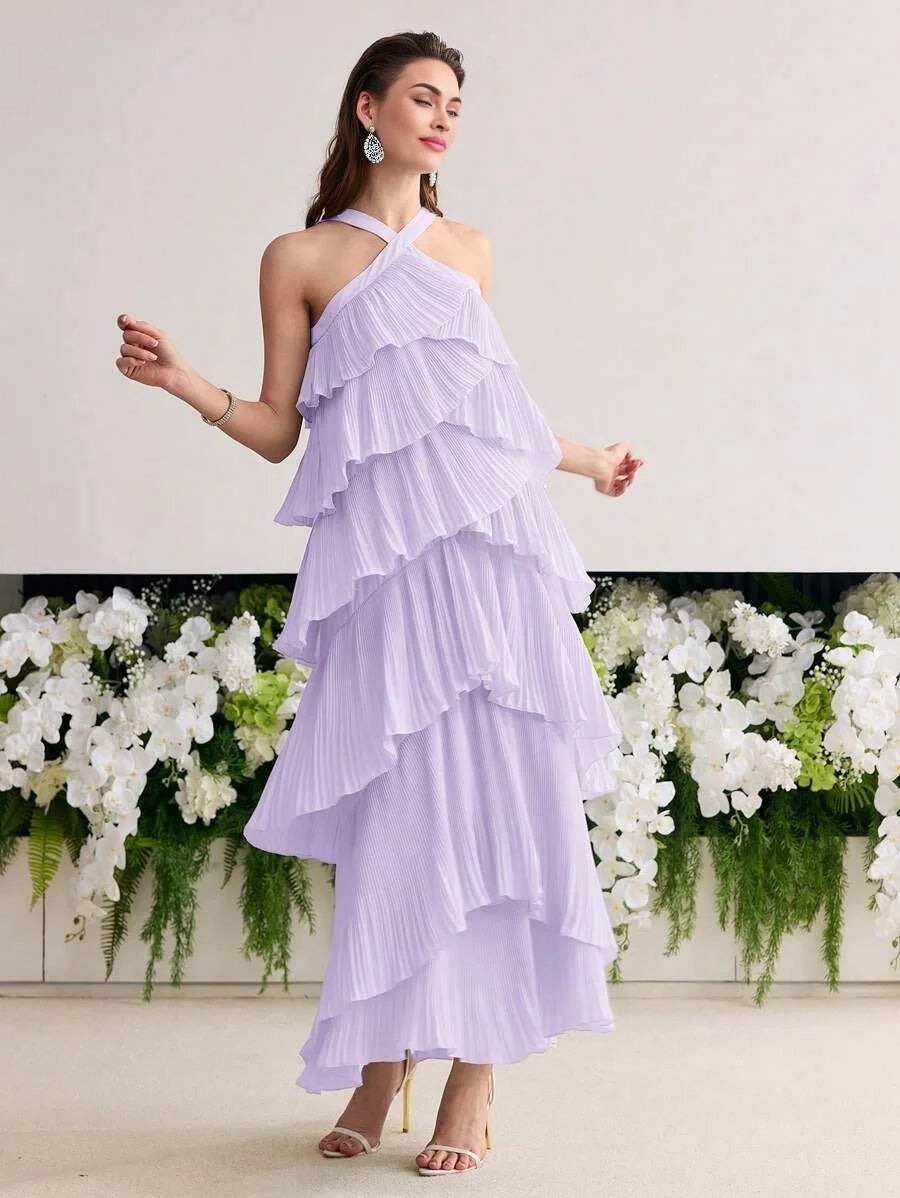 Soiréza PLEATED TIERED LAYER DRESS