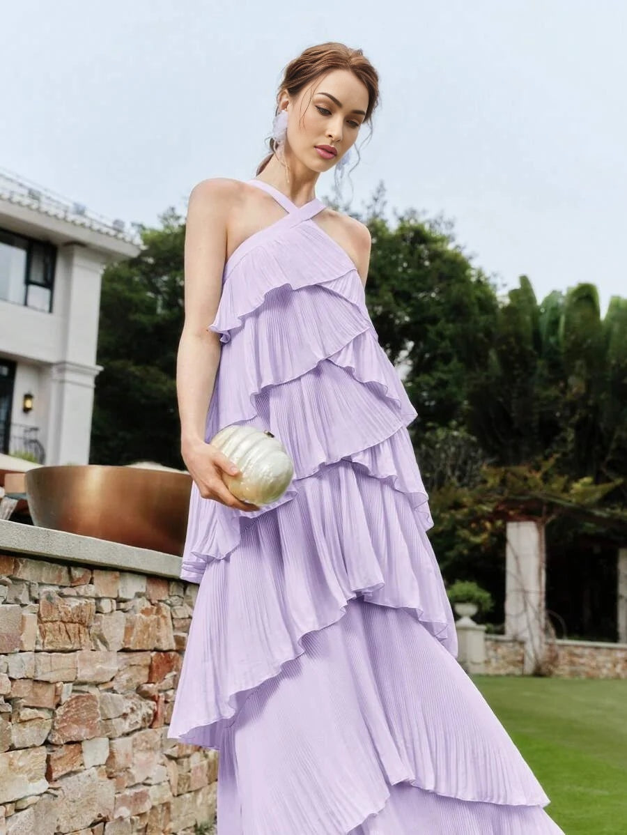 Soiréza PLEATED TIERED LAYER DRESS