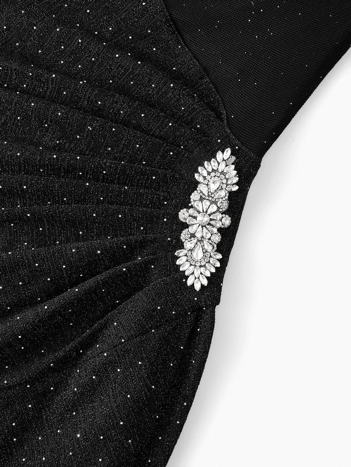 Soiréza RHINESTONE DECOR SPLIT HEM COCKTAIL DRESS PARTY