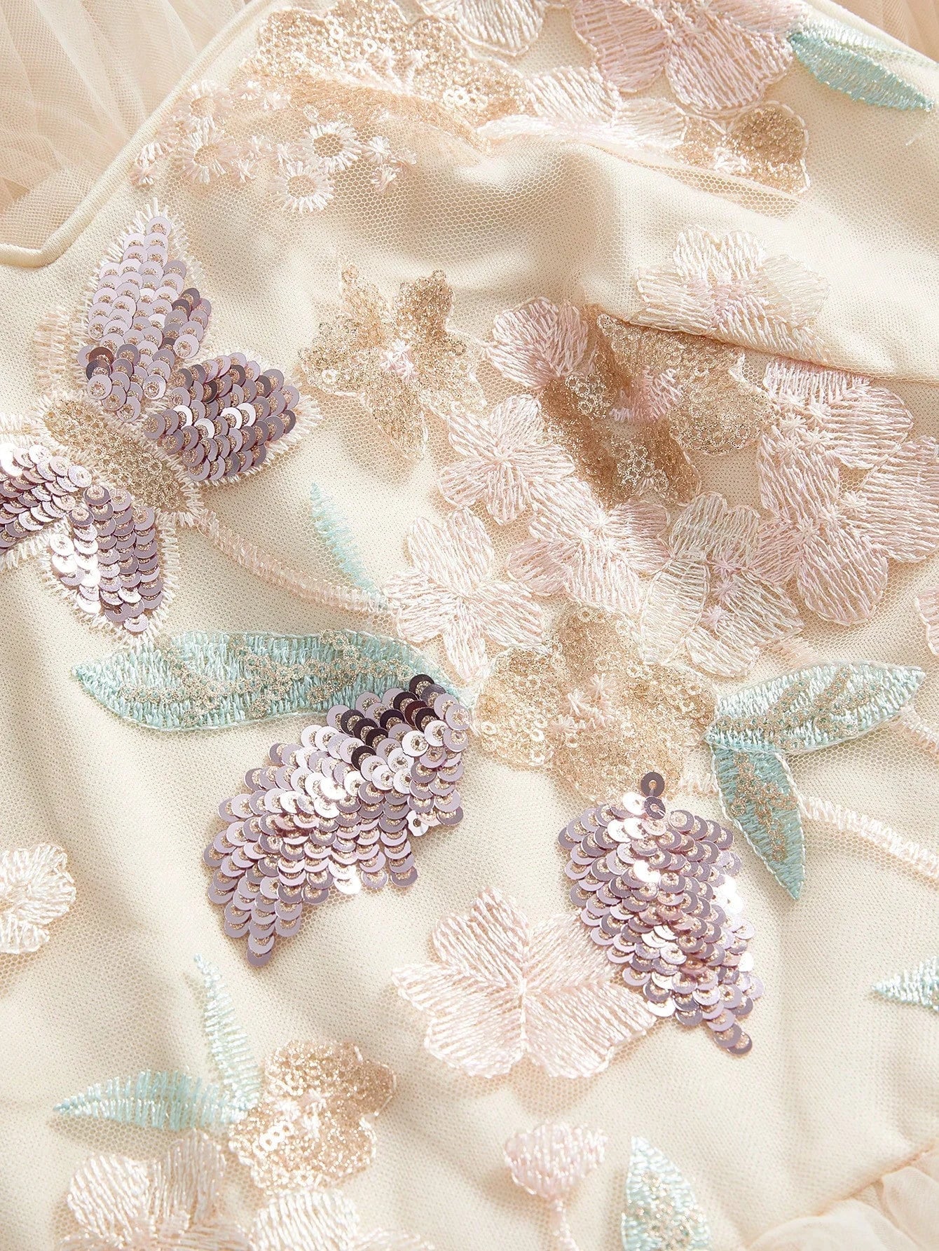 Soiréza SEQUIN EMBROIDERY MESH LAYERED COCKTAIL DRESS