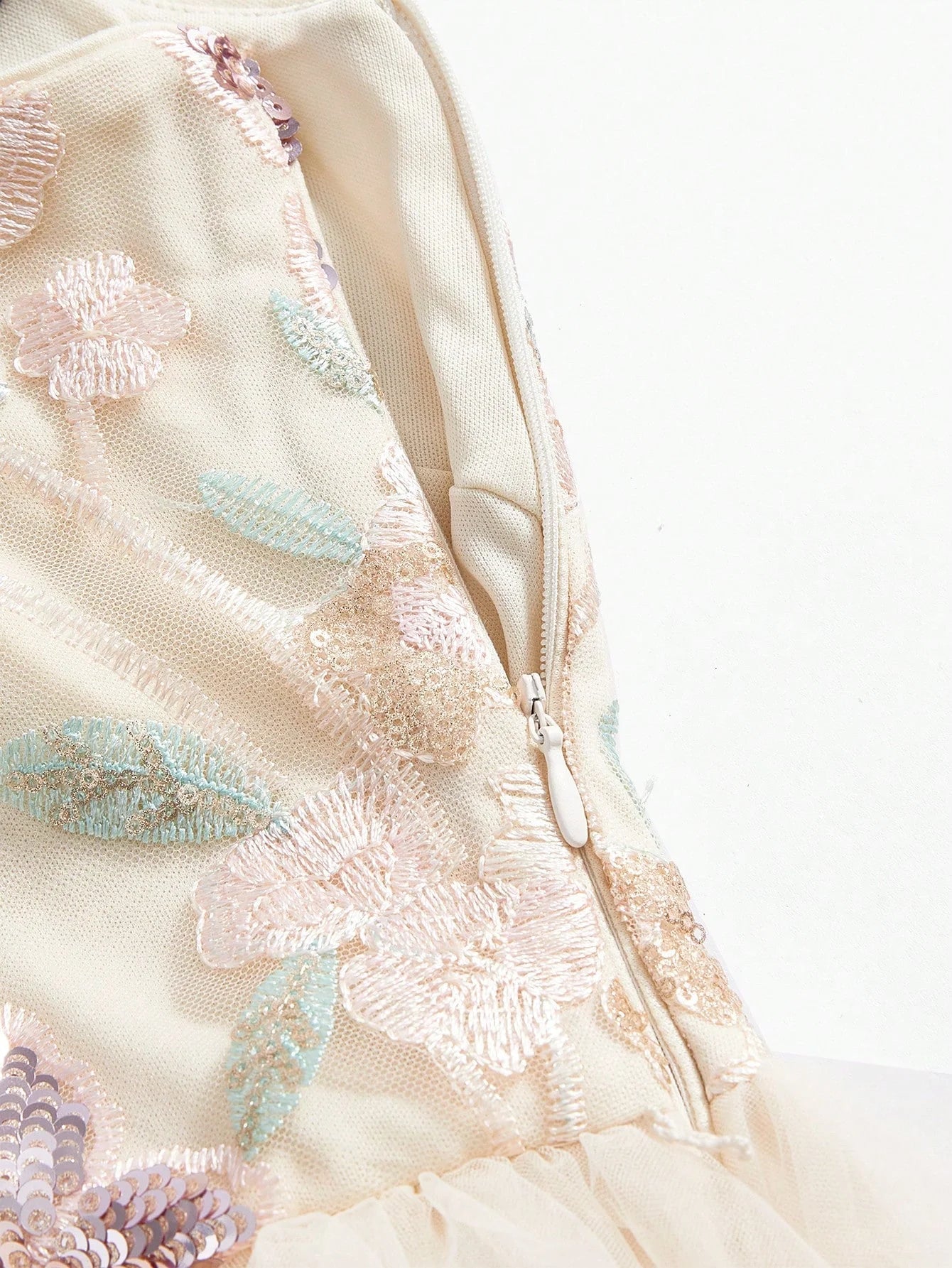 Soiréza SEQUIN EMBROIDERY MESH LAYERED COCKTAIL DRESS